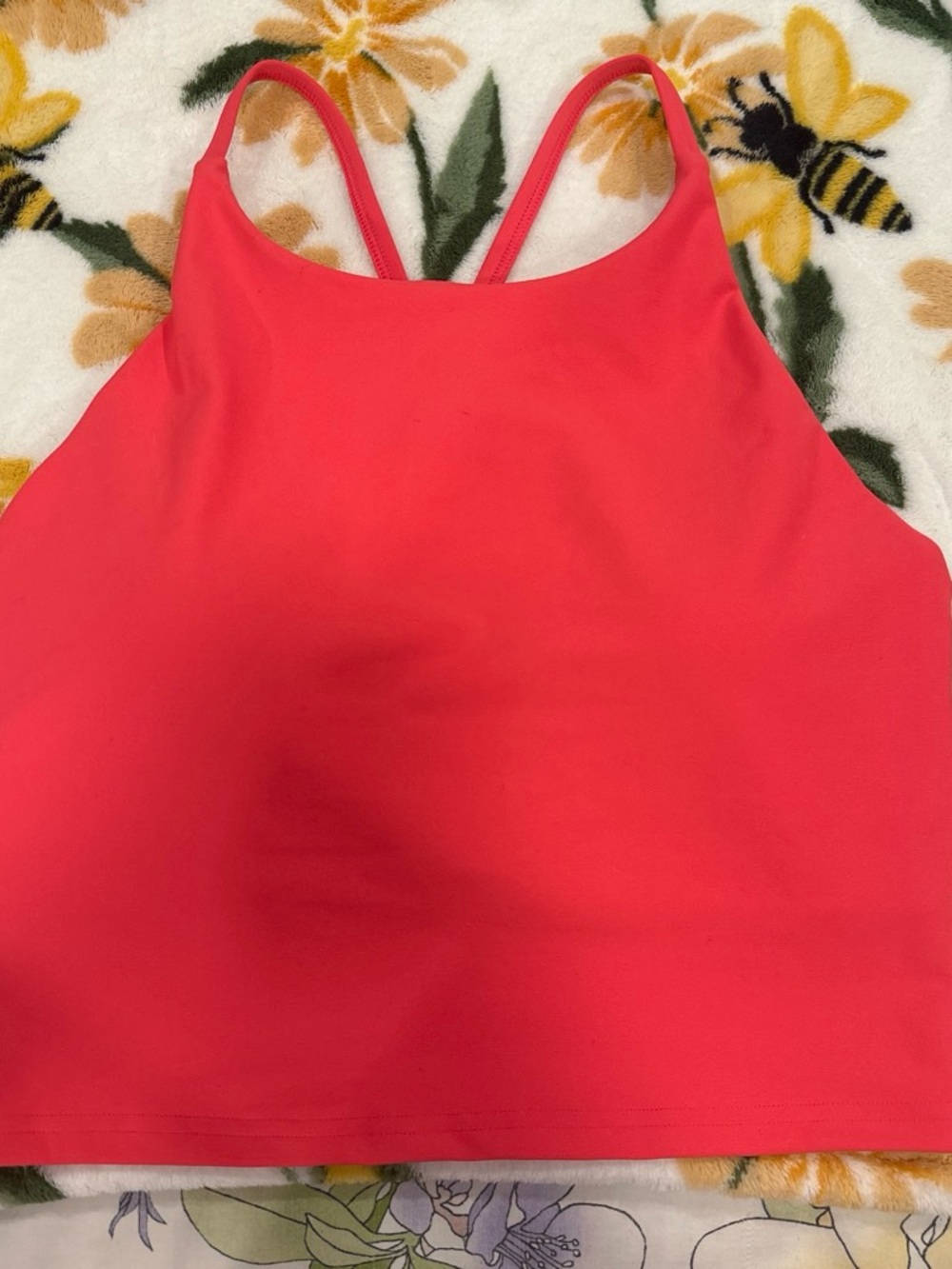 Old Navy Coral-Red Cropped Tank Top